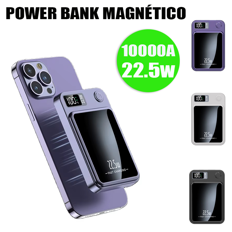 2 EM 1Carregador Portátil Para Iphone Indução Magsafe Powerbank 10000 mAh Battery Pack -A7