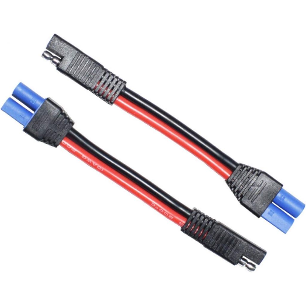 (2-Pack) Adaptador de Conexão Rápida SAE para EC5 Macho, Adequado para Bateria Solar e Bateria de Carro -10AWG 15cm