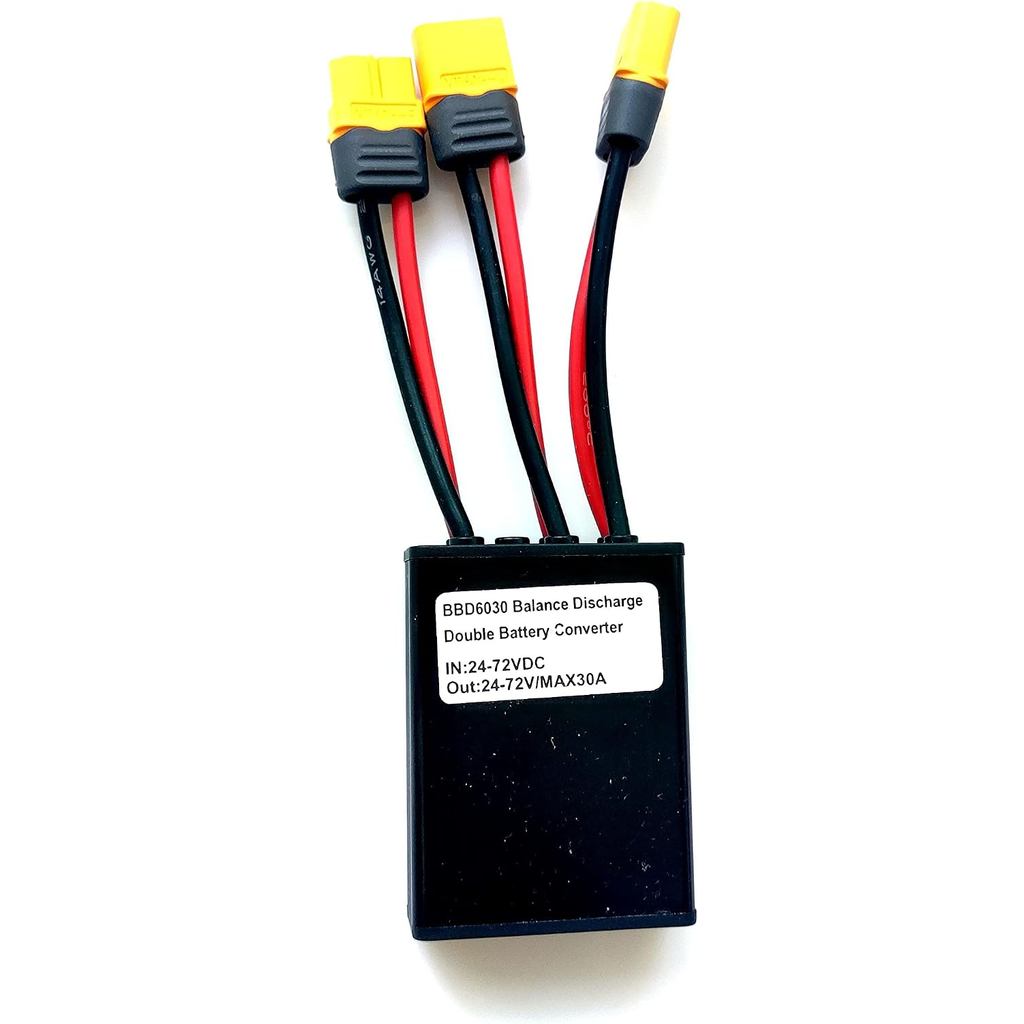 n Double Battery Discharge Converter for E-Bike 20A/30A/40A Dual Battery Pack Switch Balancer 24-72VDC (Max Current 30A;