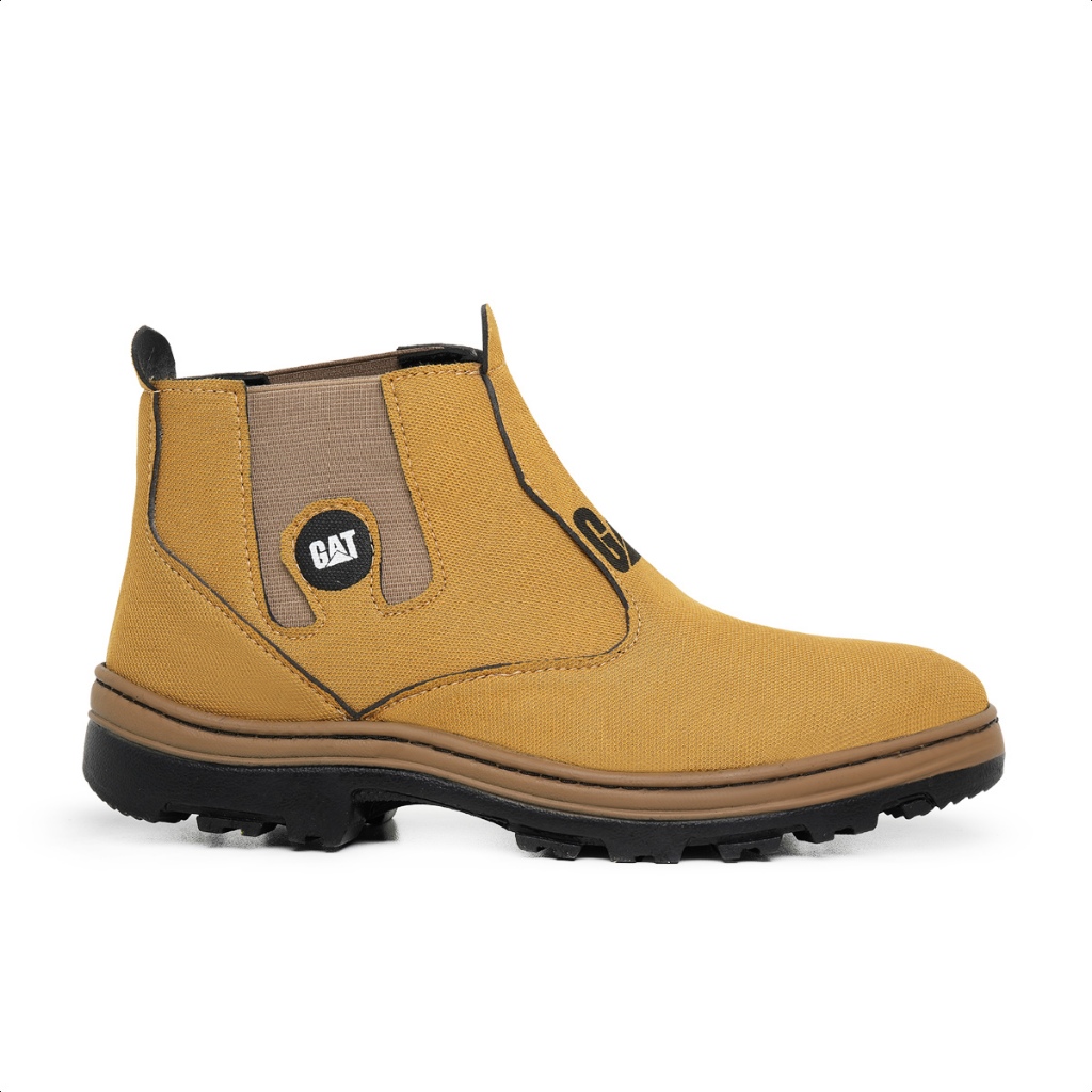 Bota Masculina Com Elástico Botina Trabalho Dia A Dia Couro Sintético