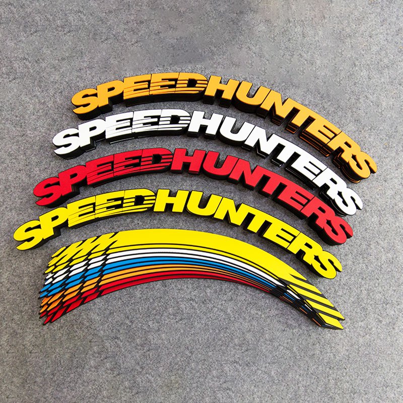 1pcs SPEED HUNTERS Sticker Tyre Siamese 3D Tyre Tire Letter Stickers Wheels PVC Decorative Sticker NO GLUE