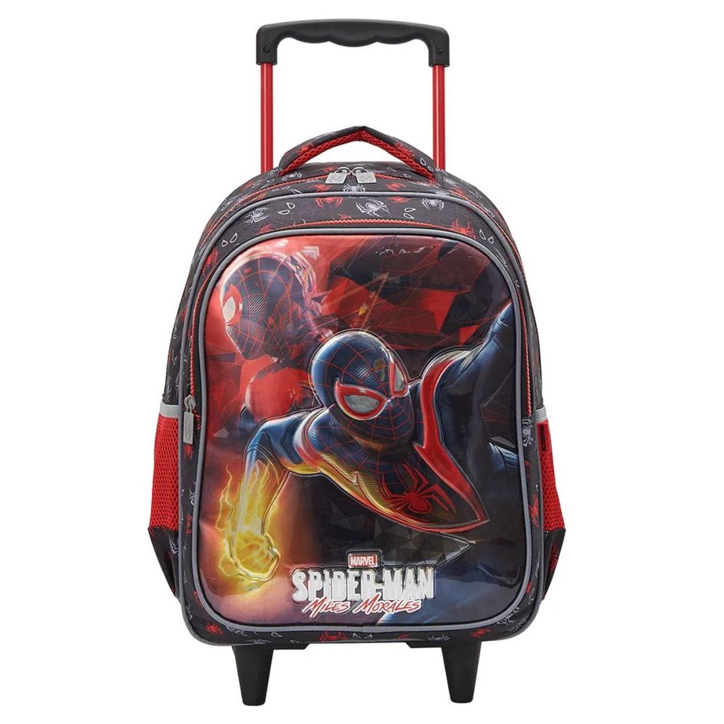 Mochila Rodinhas Infantil Escolar Homem-Aranha Miles Morales Xeryus 13360