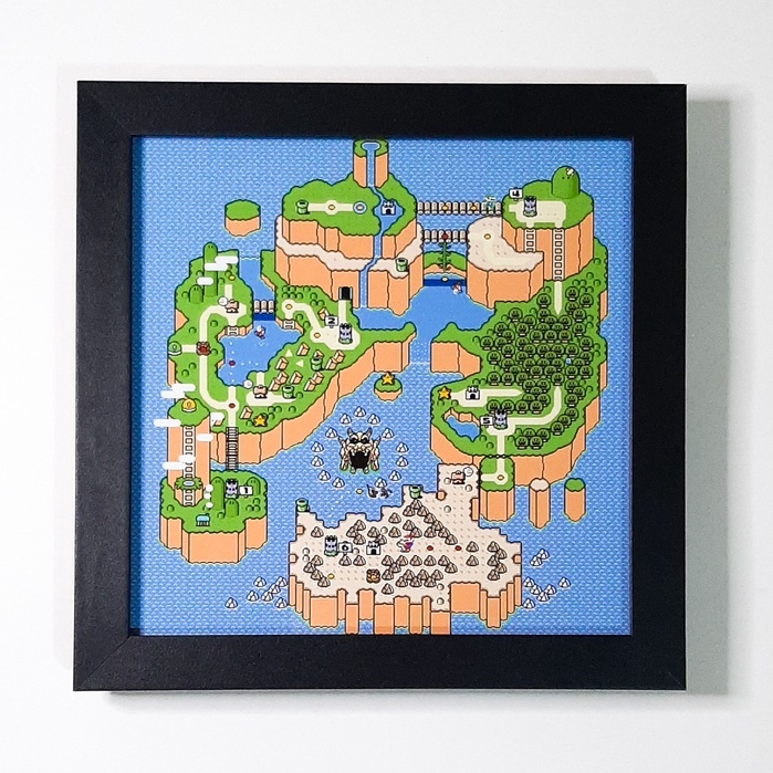 Quadro decorativo Super Mario World Map - Custom Arts