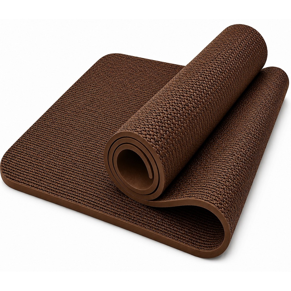 Tapete de Yoga Profissional Antiderrapante Marrom