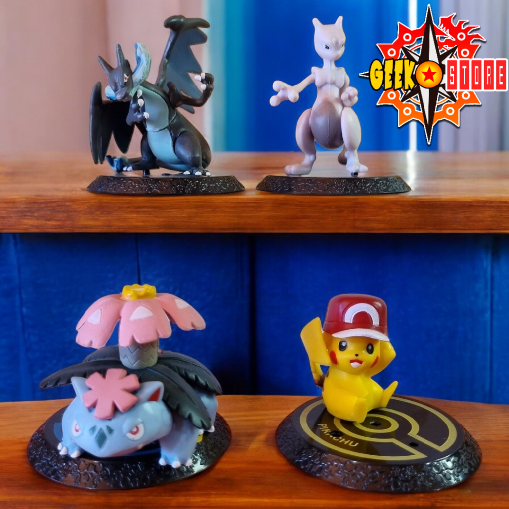 Action figures bonecos colecionáveis anime pokemon pikachu mewtwo charizard venasaur