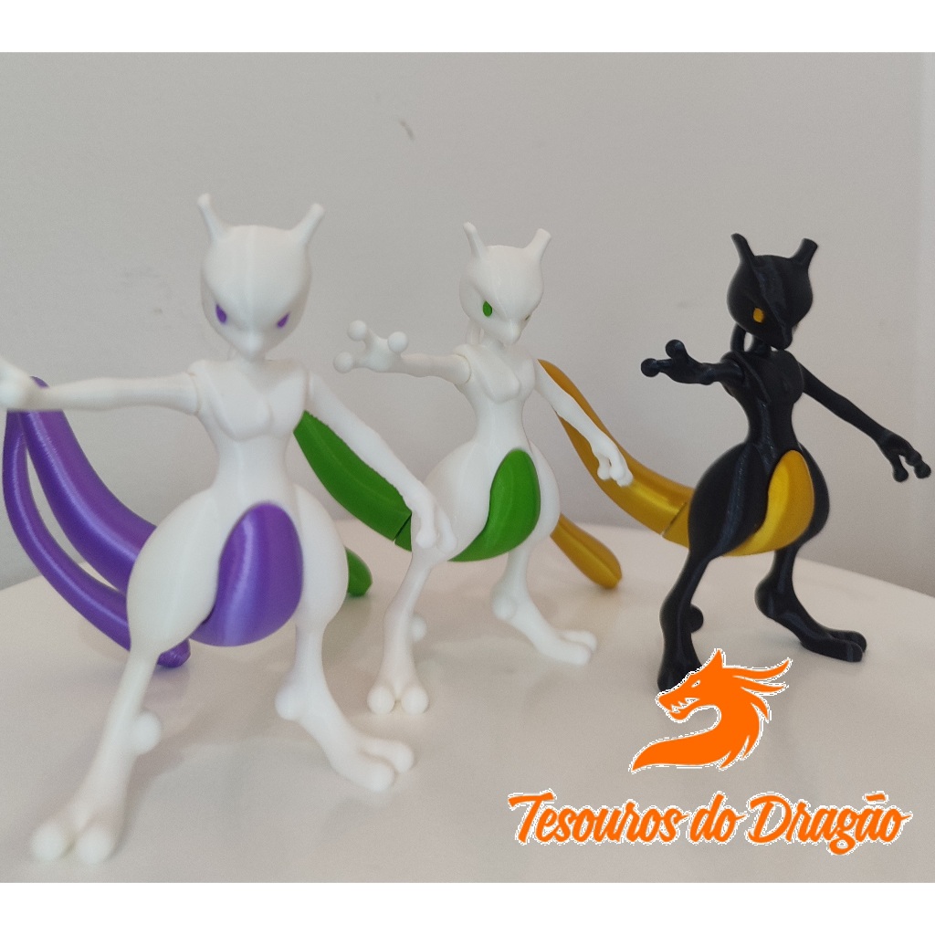 Action Figure Pokémon Mewtwo Tradicional ou Shiny | Pokémon Brinquedo Presente ou Decoração