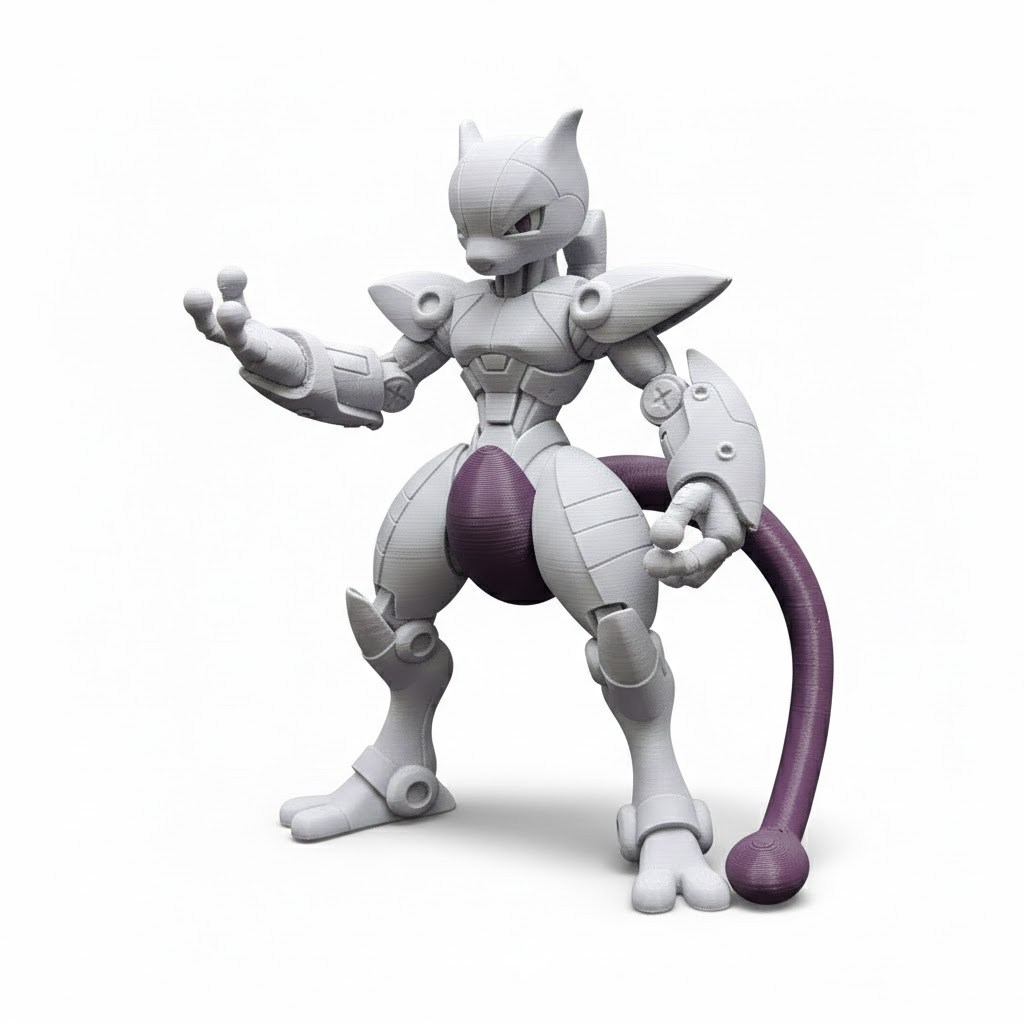 Action Figure Mewtwo Mecha Robô Geek Colecionável Estátua Decorativa Anime