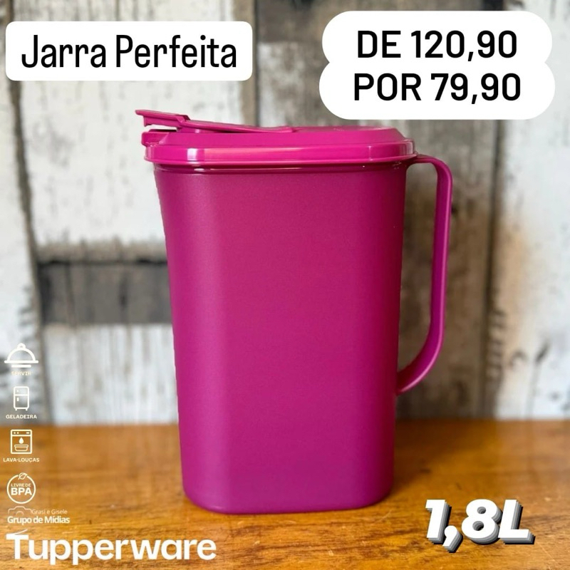 Jarra Perfeita 1,8 Litros Tupperware Rosa Radish