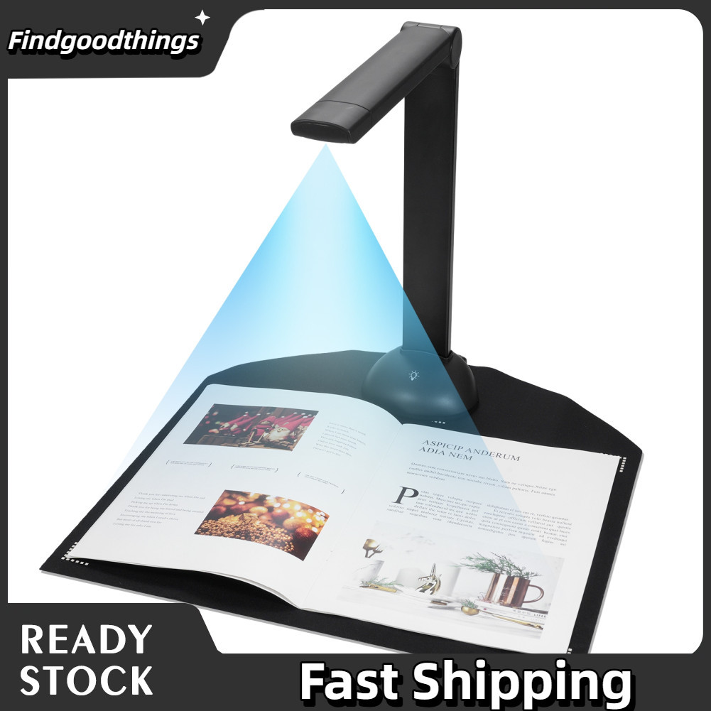 findgoodthings-br Document Camera Book Scanner Tamanho A3 A4 com luz de preenchimento LED HD 16 megapixels Suporte para