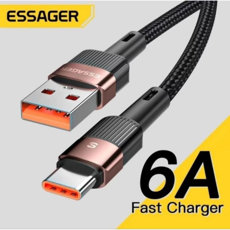 Cabo USB Tipo C 6A Essager 66w, 2 metros