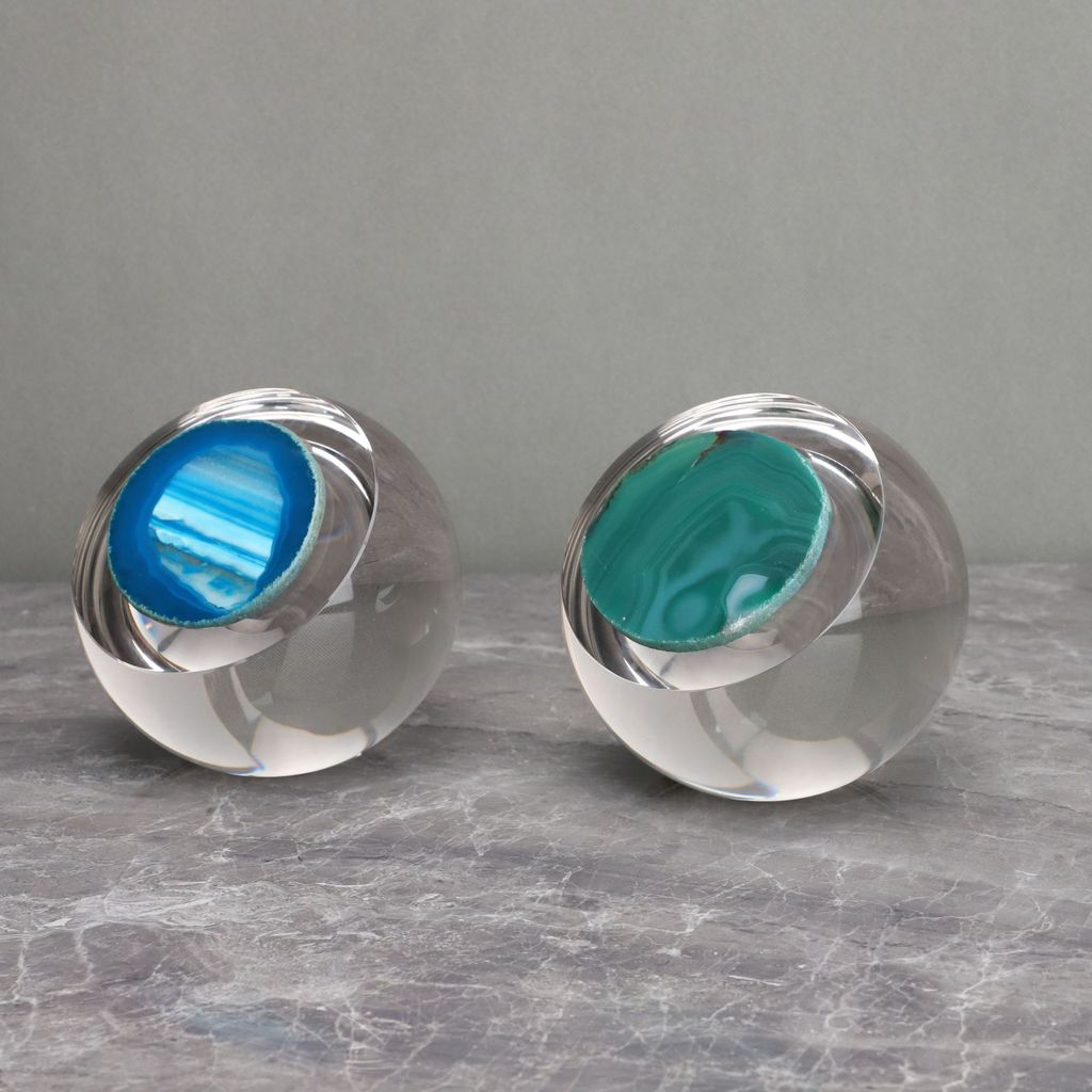 KLUB New Chinese-style crystal agate sphere, suitable for display in model homes, sales offices, bedrooms, living rooms,
