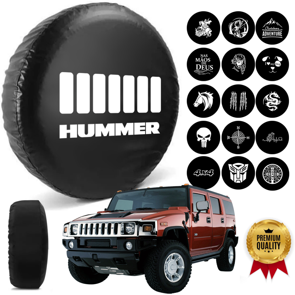 Capa Estepe Hummer Step Para Pneu Aro 14/15/16 Courvin