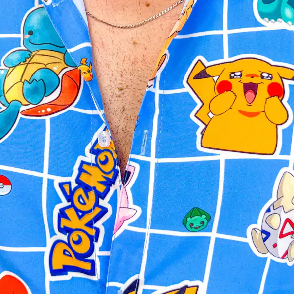 Camisaria de Botão Unissex Pokemon Classic Slim