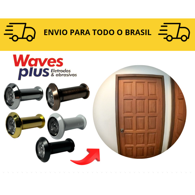 Olho Magico para porta e portão/  Cromado/ Preto/ Branco/ Ouro/ Bronze/