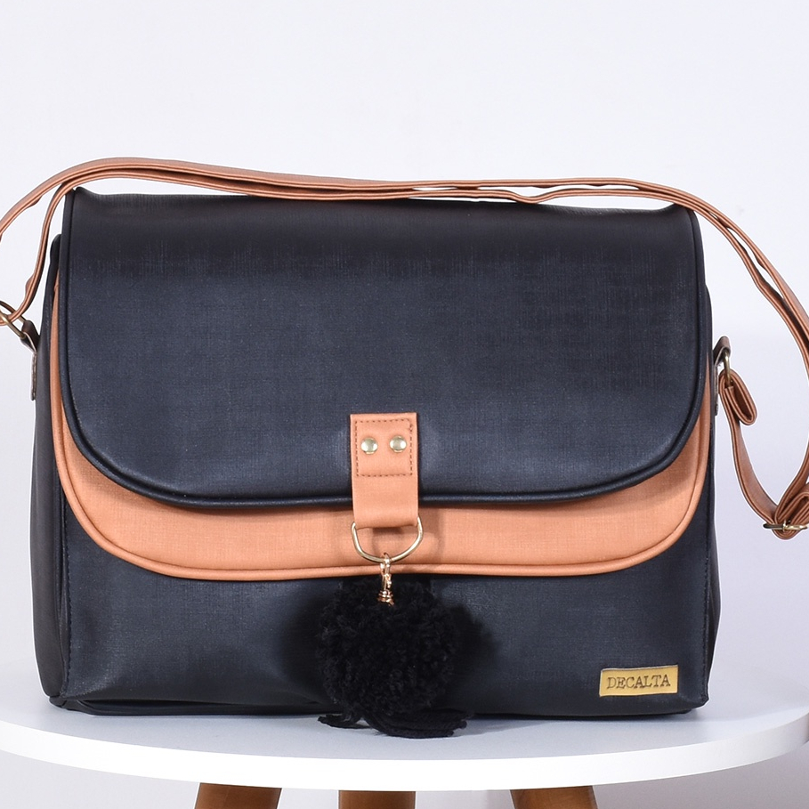 Bolsa Maternidade Roma M Preto/Bronze - 01 Peça