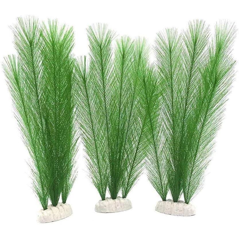 Norgail Aquarium Plastic Silk Plant Decorations Fish Tank Artificial Green Water Plants Made of Silk Fabrics, Safe for A