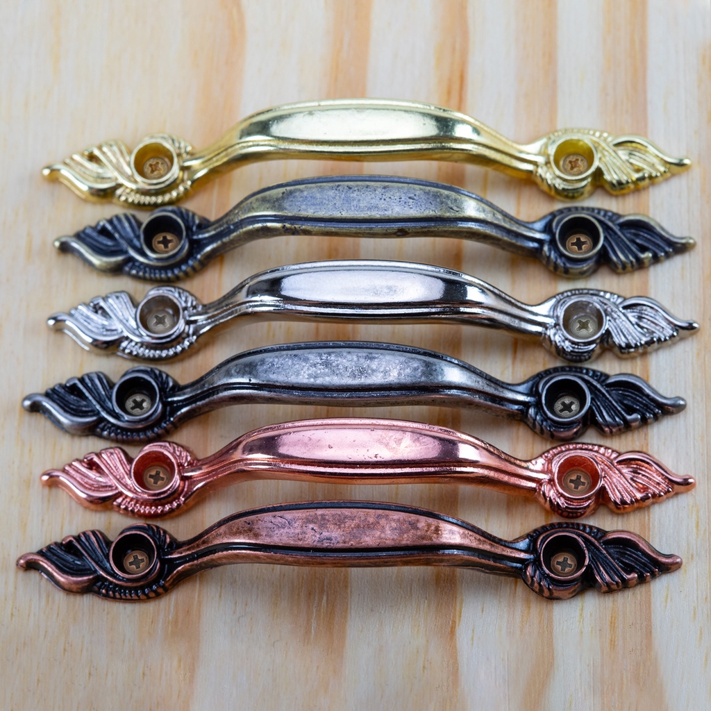 Kit 2 Alça Puxador Metal Wings Grande Decoração P/ Caixas Bandejas Delicada + Parafusos