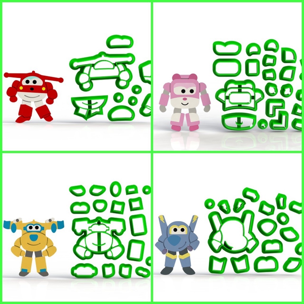 Cortador Kit Super Wings - 4 Modelos Modulares