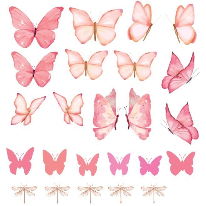 Painel Infantil Adesivo Borboleta Quarto Menina Decorativo