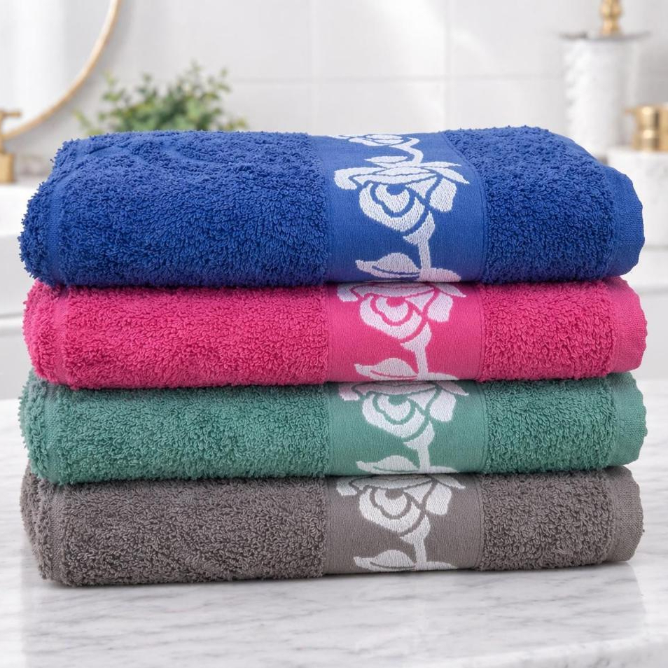 Toalha de Banho Bouquet 100% Algodão Macia e Absorvente 75x130cm