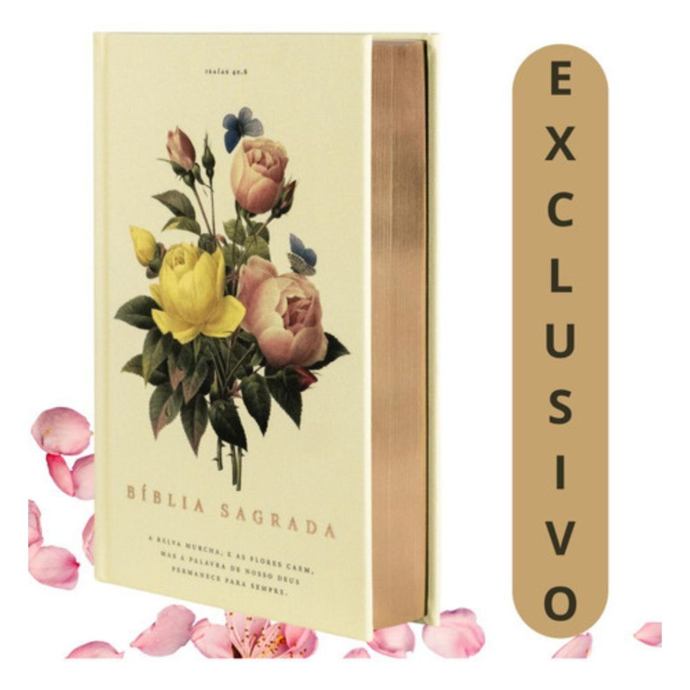 Bíblia Sagrada Nvi Bouquet, Capa Dura Tecido, Letras De Jesus Em Vermelho