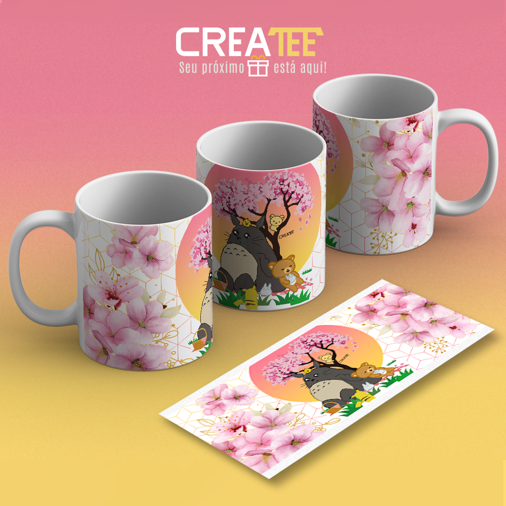 Caneca & Xícara - Pikachu Totoro Rilakkuma Sakura - Anime