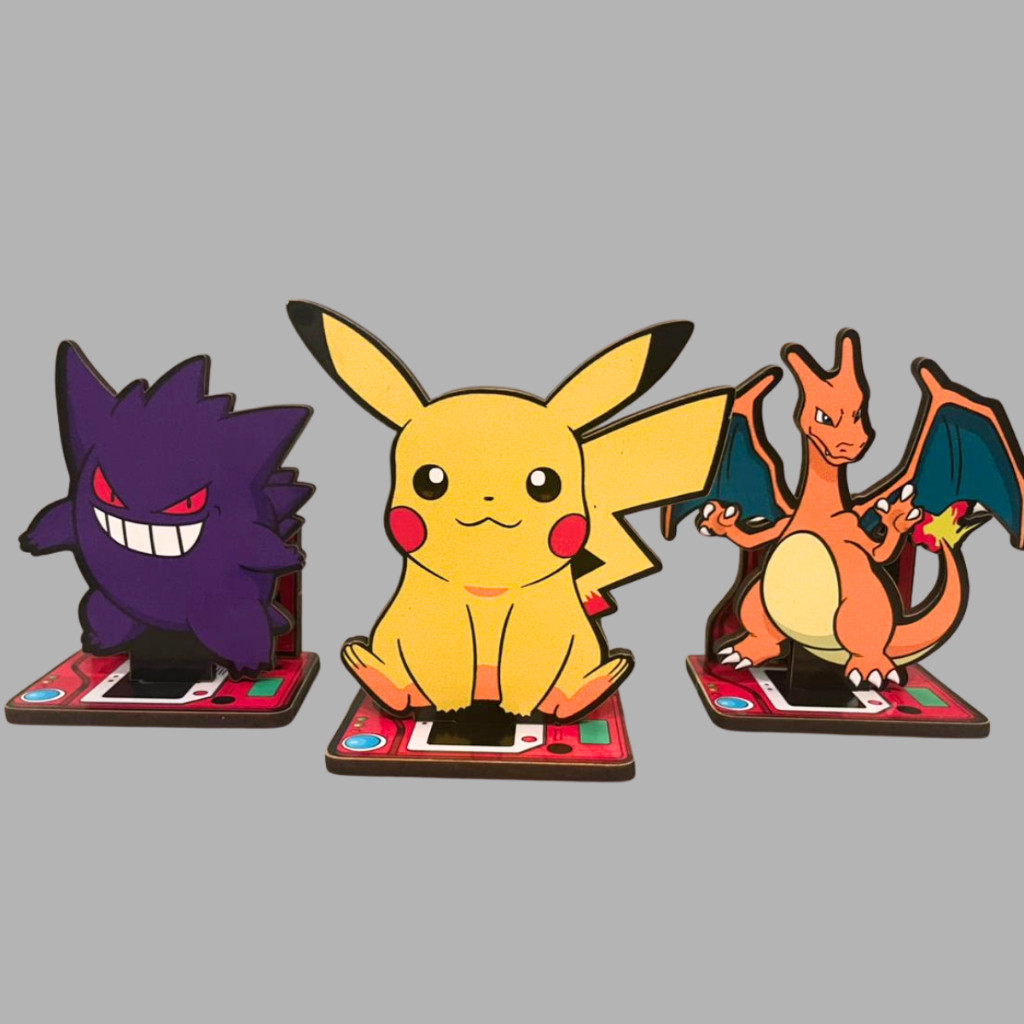 Totem Pokemon diorama pokedéx Pikachu Charizard Gengar anime decoração criativa jogo para estante