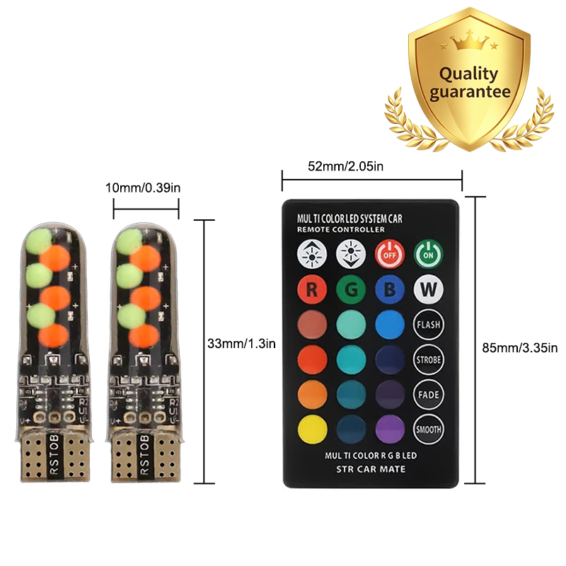 Novo Multi Color T10 5050 SMD RGB Remoto 12 LED Controlador Lâmpada De Cunha De Leitura