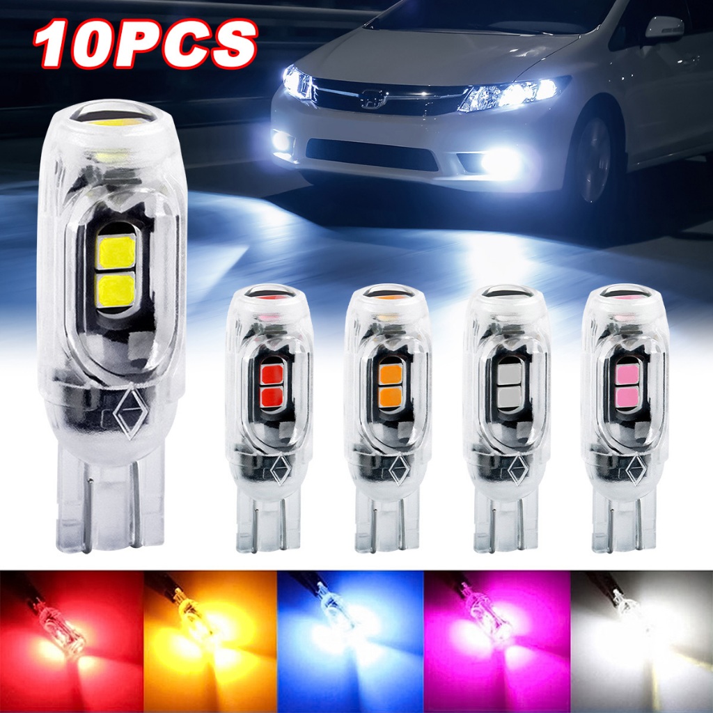 T10 W5W 2SMD LED Lâmpadas De Posição De Estacionamento De Carro , Flash Strobe Wide Side Marker Lamp Multi Color Branco