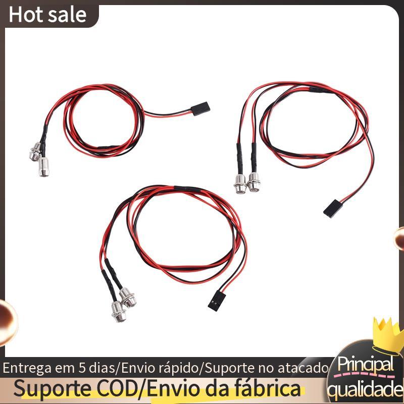 3 Pcs 2LED LED Faróis De Luz Traseira Para Scx10 D90 RC Car Crawler Multi-Color