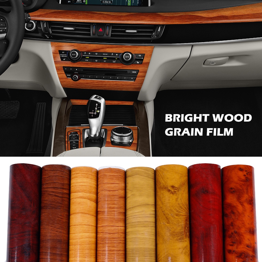 10x100cm   Auto-Brilhante Grão De Madeira De Corpo/Alta Qualidade Home Door & Película De Proteção Interior Do Carro/Decorativo Filme Styling/Acessórios Decorativos De
