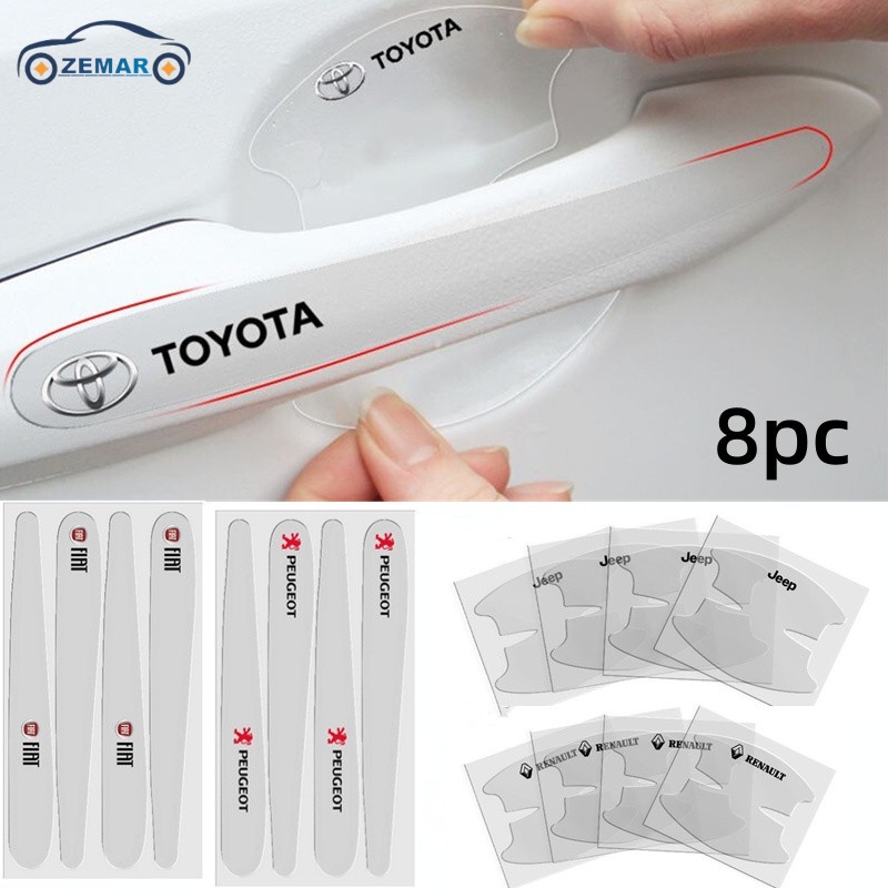 8Pcs Universal Transparent Car Door Bowl Handle Protector De Porta De Carro Adesivos Protetores Filmes Anti-Riscos