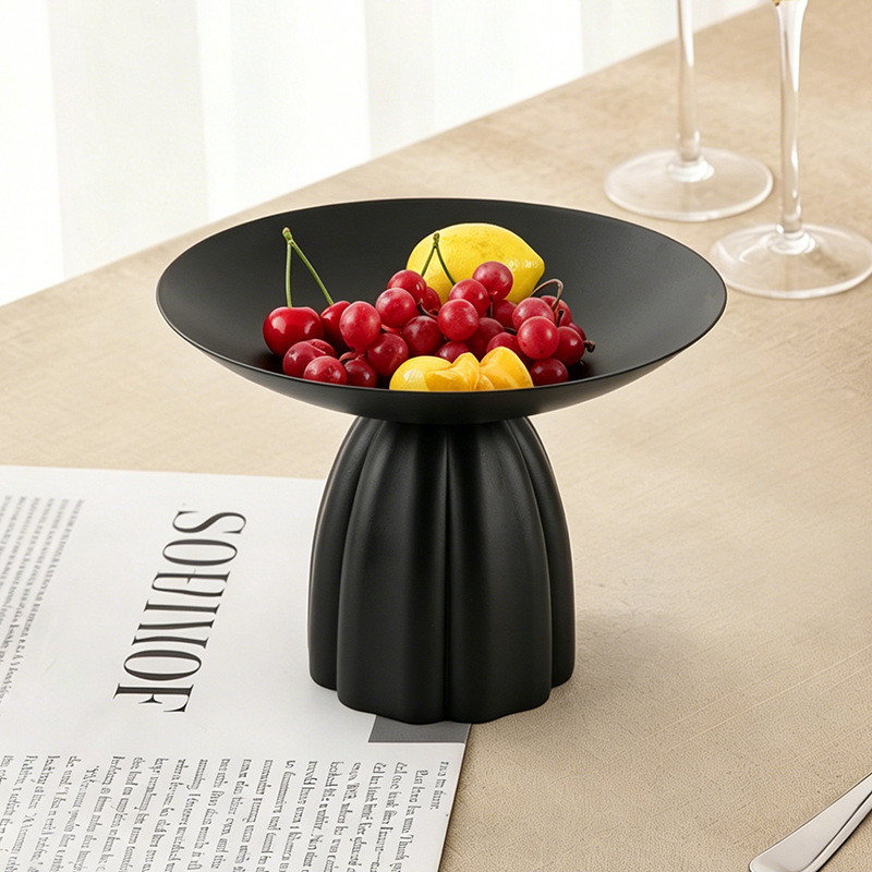 Modern minimalist high-footed fruit plate decoration for living room coffee table, snack and fruit tray, hotel restauran