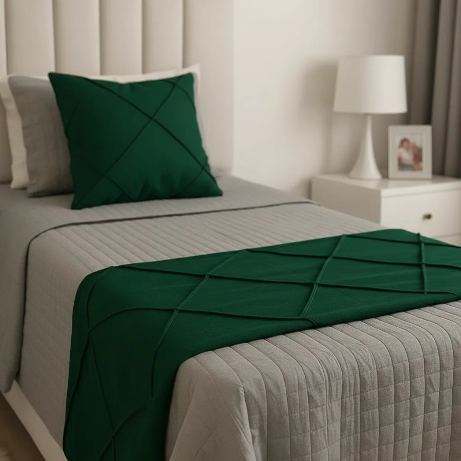 Peseira Drapeada Veludo Luxo 1,60x0,50m Dupla Face Cama Solteiro