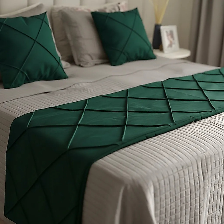 Peseira Drapeada Veludo Luxo 2,15x0,50m Dupla Face Cama Casal
