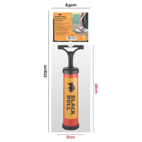 Bomba Ar Manual Portátil Bico Adaptável Inflagem Fácil Resistente