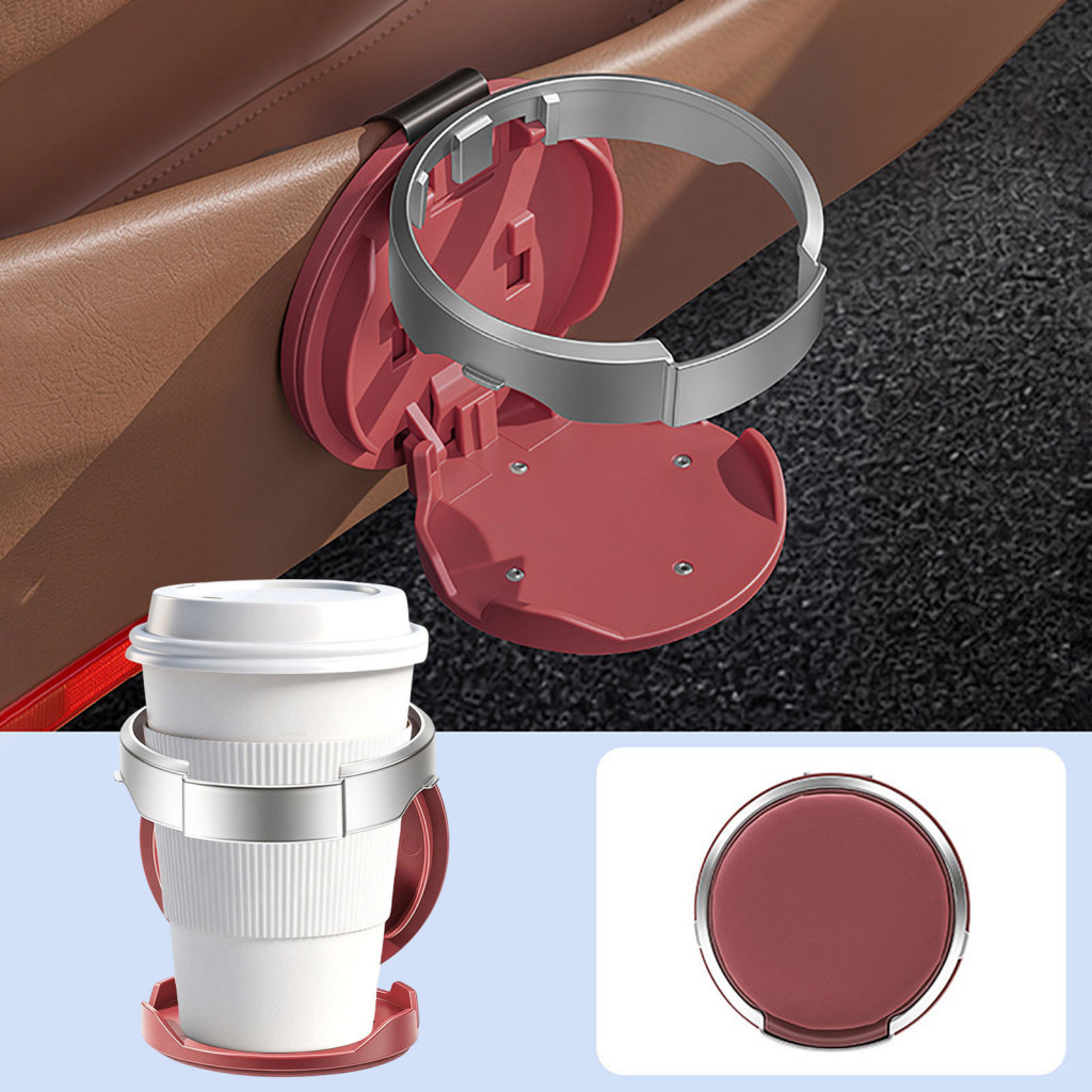 Foldable Beverage Organizer Universal Car Cup Holder for Door Panel – Adjustable Drink with Multifunctional Storage Sp