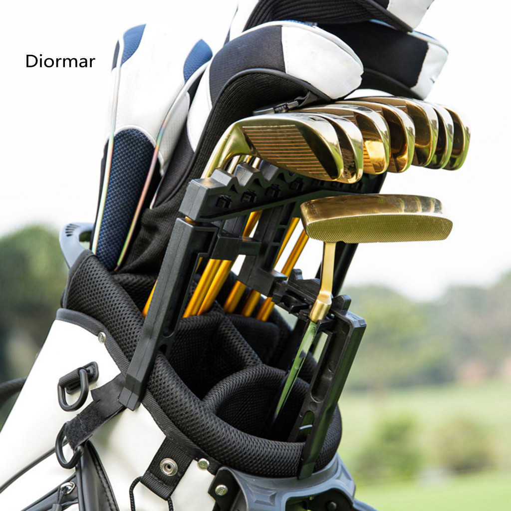 Golf Bag Accessory Club Holder Clip with 9 Slots – Adjustable Width Universal Organizer Easy Installation Durable Disp