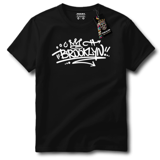 Camisetas Masculinas Com Estampa Estilo Graffiti Brooklyn Tecido Premium 100% Algodão