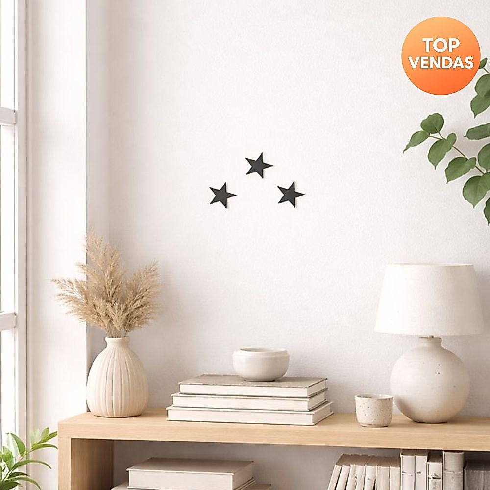Kit Aplique Estrelas Decorativa de parede Cabeceira Decoração Sala Artesanato DIY MDF