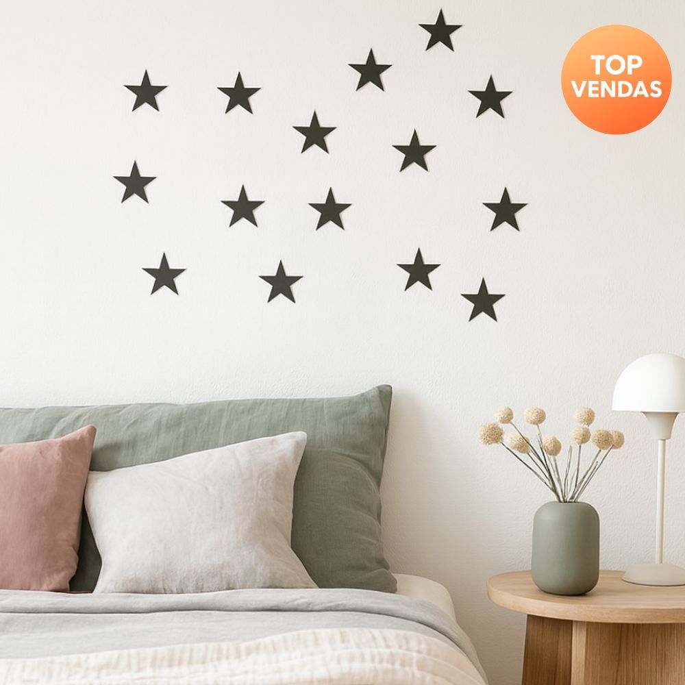 Kit Apliques Estrela Decorativo de parede Cabeceira Decoração Sala Artesanato DIY