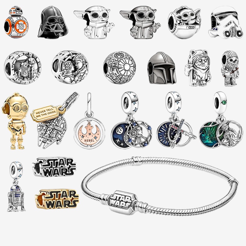 Série Star Wars em prata 925 - adequada para pulseira de joias com contas originais - DIY