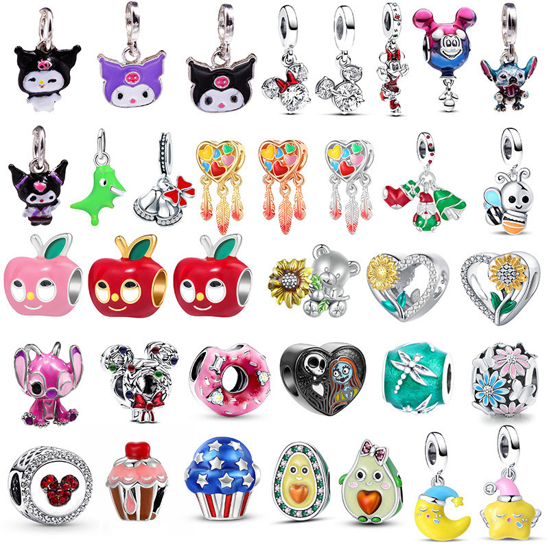 Pingente Prata 925 Captador de Sonhos Estrela e Lua Acessórios Criativos para Pulseira DIY Clássica