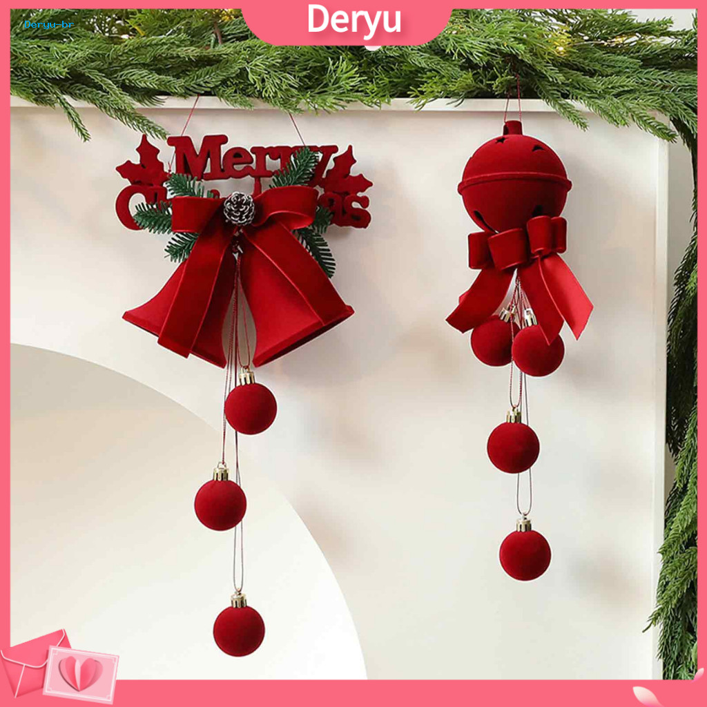 Christmas Tree Hanging Decor Flocked Bell Ornaments Nordic Velvet Ornament – Bells for Door Window for Southeast
