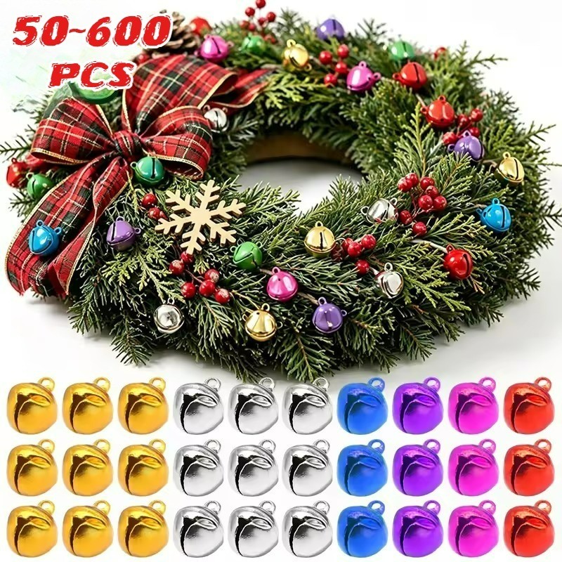 [Feliz Natal] Colar Pulseira Pingente DIY-Mini Sinos De Cobre-Som Crocante Jingle Bells-Ornamento Pendurado Em Árvore De