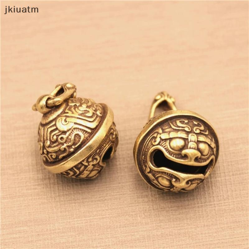 [jkiuatm] Retro Latão Taotie Gluttonous Bell Pingente 1 Pc Cobre Puro Vintage Pendurado Decoração Para Espelho Retroviso