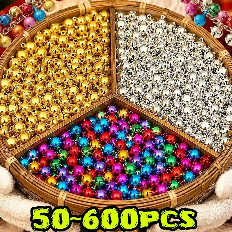 [Feliz Natal] Enfeite De Suspensão De Árvore De-Mini Sinos De Cobre-Jingle Bells Com Som Nítido-Colar Pulseira Pingente
