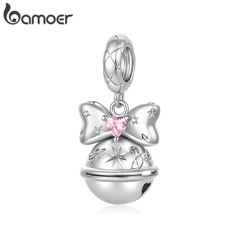 Bamoer Charm Bow Bell Pingente DIY Para Pulseira Presentes Mulheres