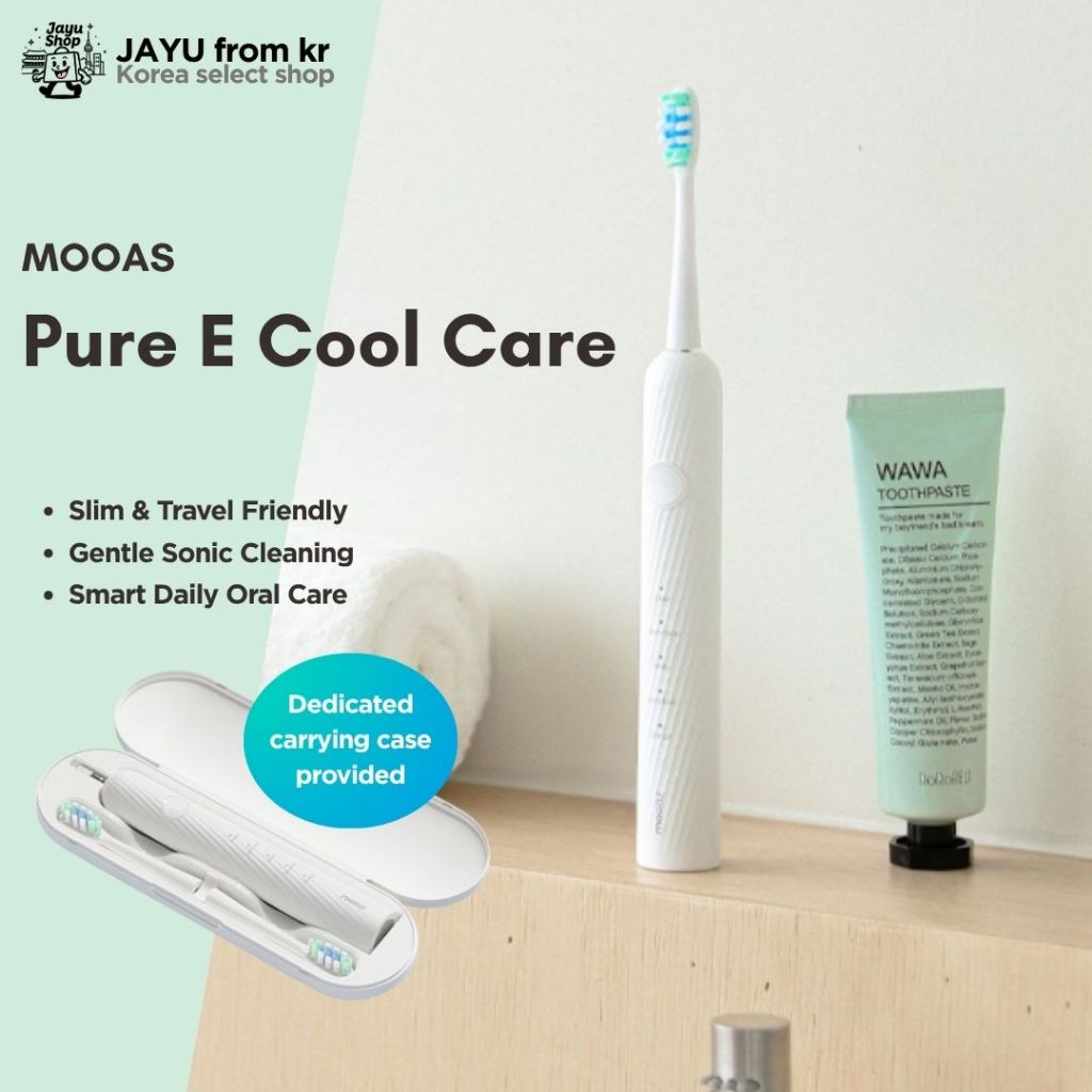 Escova De Dentes Elétrica Sonic Slim Recharge IPX7 Oral CARE/w Estojo De Viagem [MOOAS] PURE E COOL