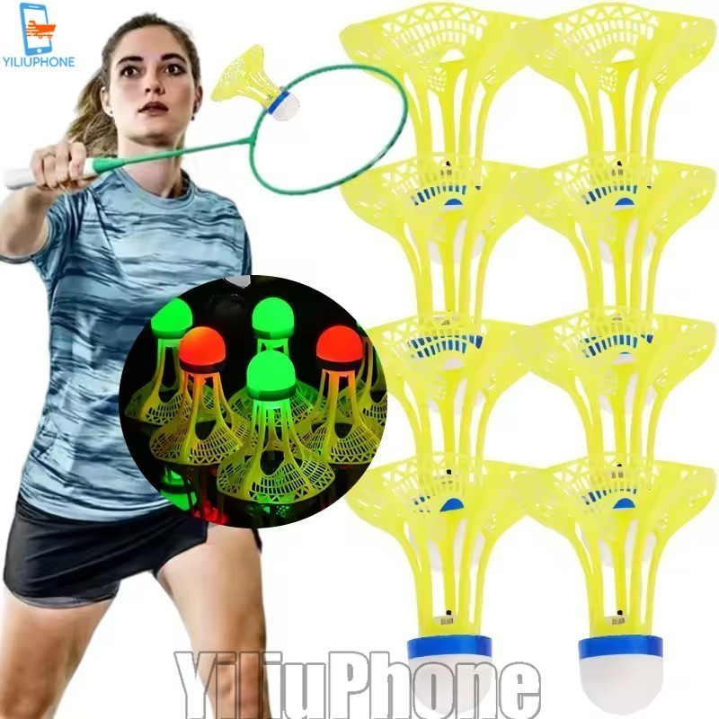 [Bless] 12-3Pcs LED Light-up Luminous Nylon Badminton Resistente Ao Vento-Petecas Coloridas De Iluminação À Prova De Tre